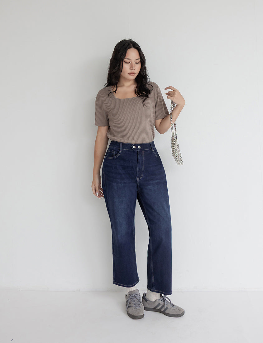 Zero Restriction Cloud Denim Plus Size Cropped Jeans (Long)