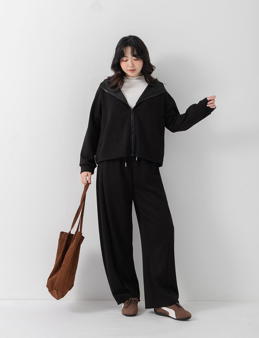 QQ Yogurt Touch Cotton Relaxed Fit Hoodie Plus Size Jacket