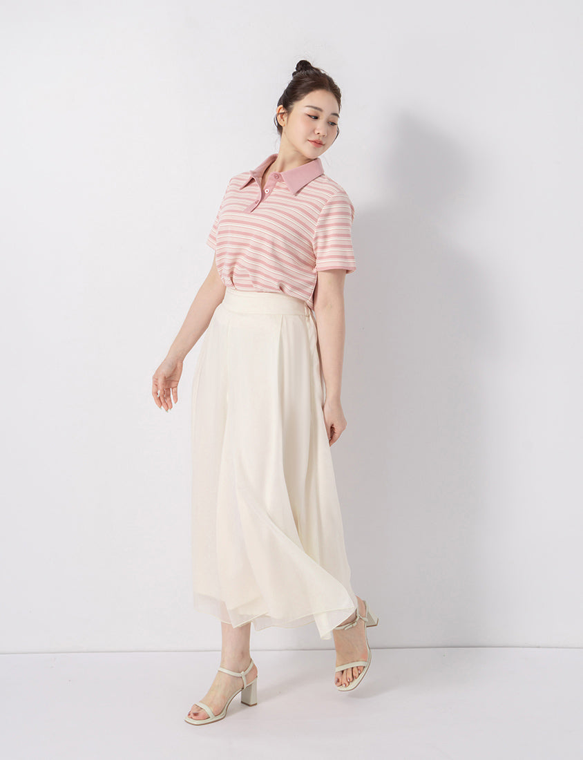 Wide Waistband Ethereal Sheer Plus Size Wide Leg Pants