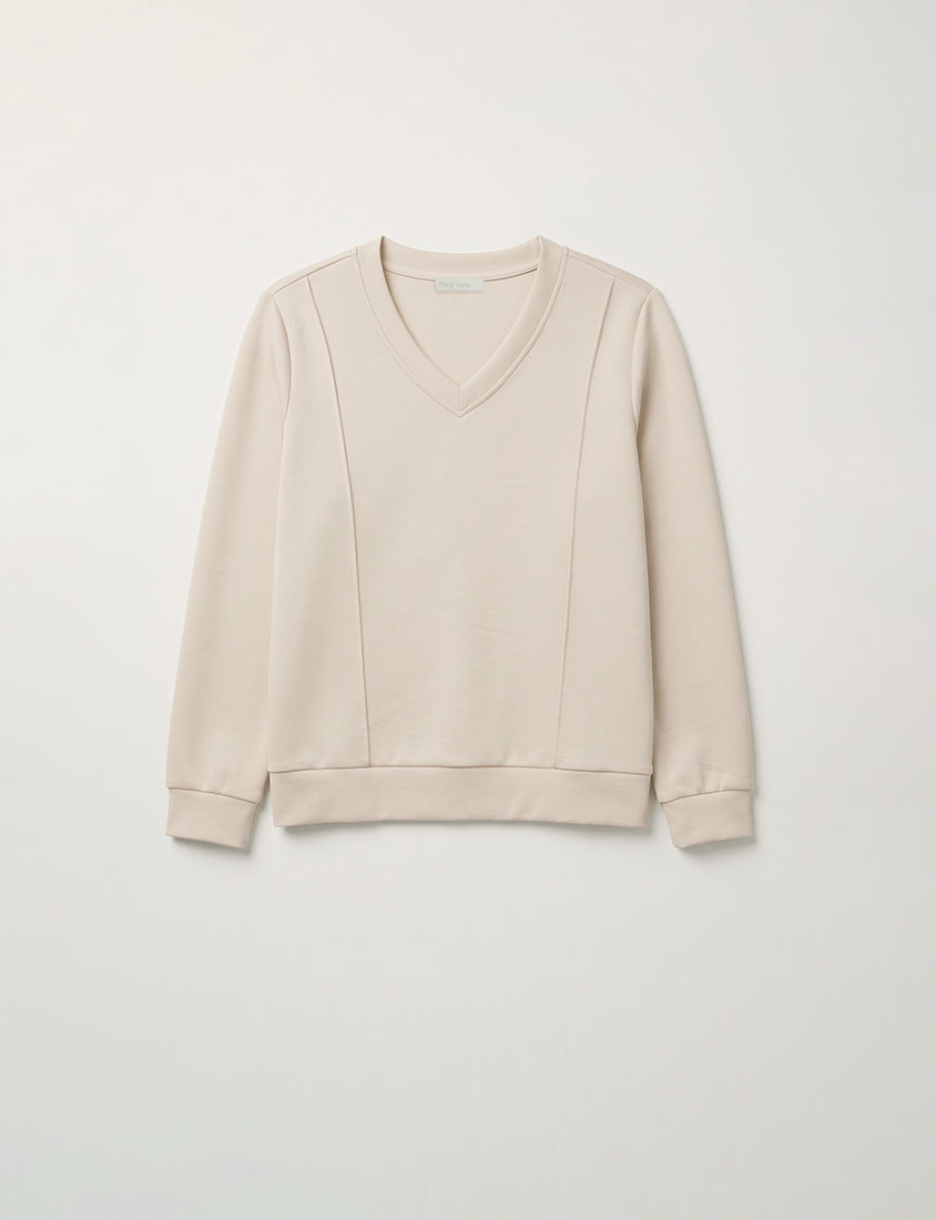 Apple-Shaped Friendly! Perfect Fit Seamed Yogurt Touch Plus Size Sweater