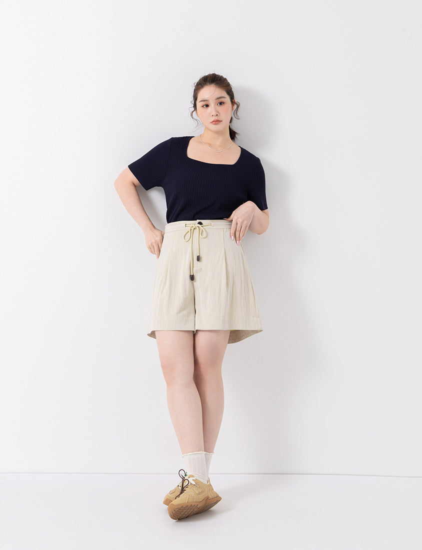 Boyish Style Drawstring Plus Size Shorts