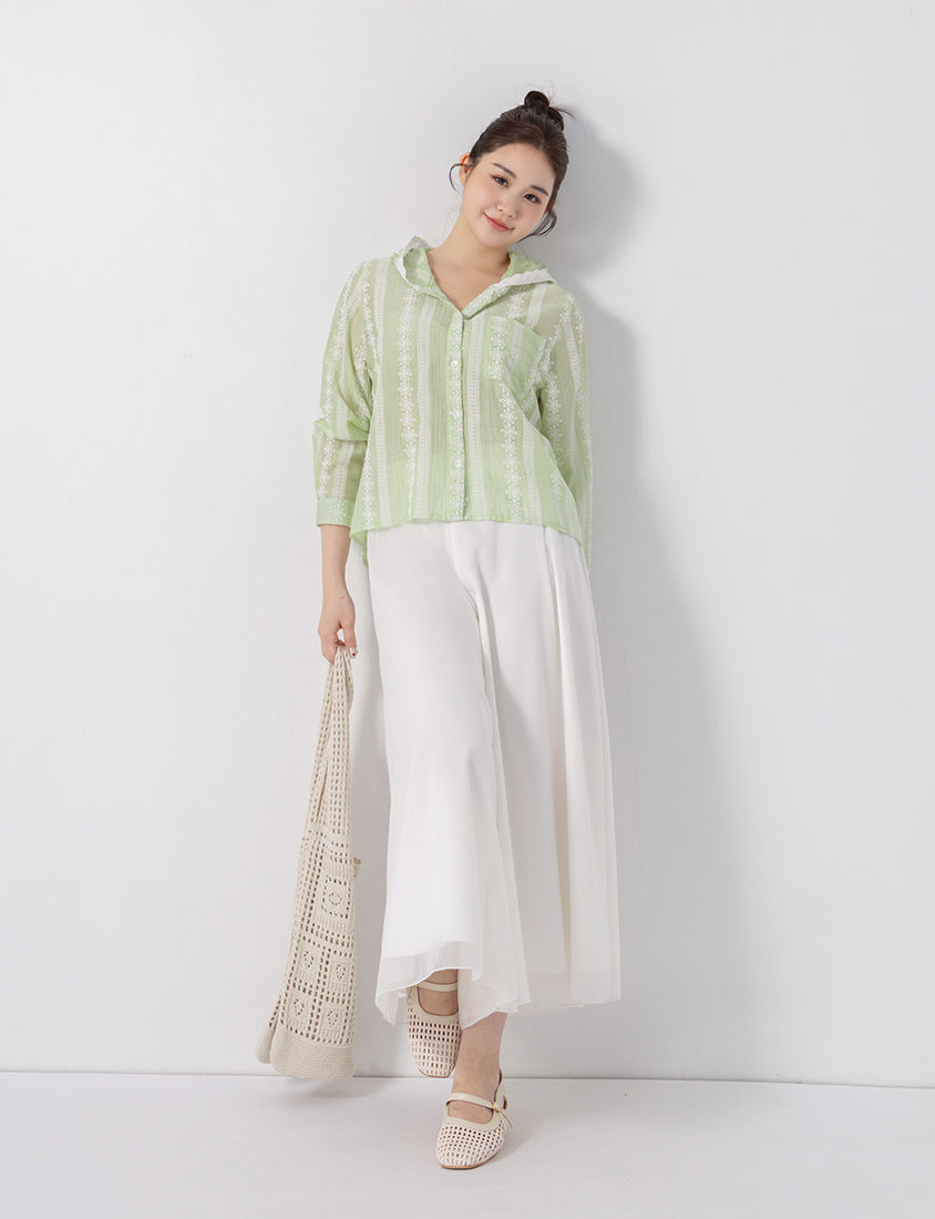 Japanese Style Semi-Sheer Lace Hooded Plus Size Jacket