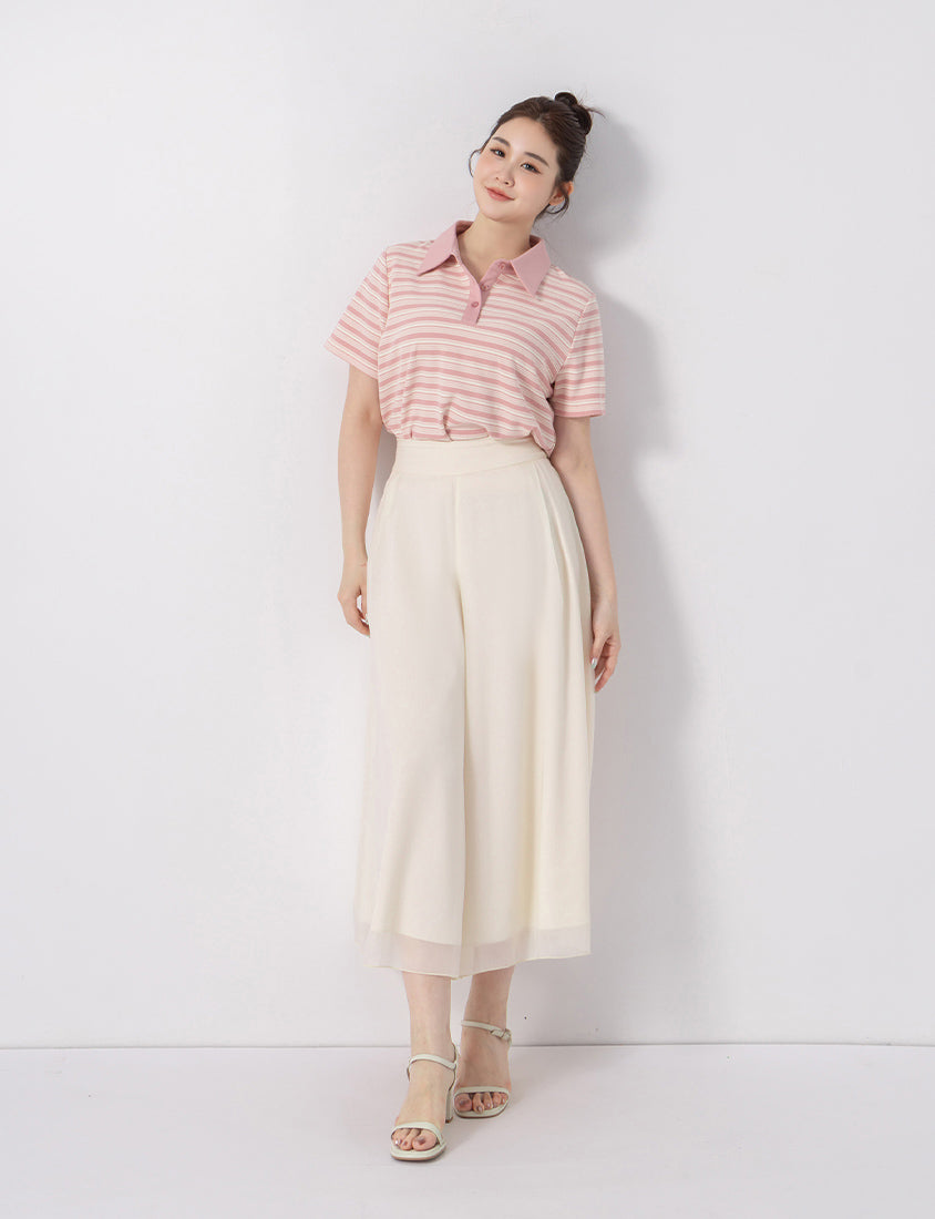 Wide Waistband Ethereal Sheer Plus Size Wide Leg Pants