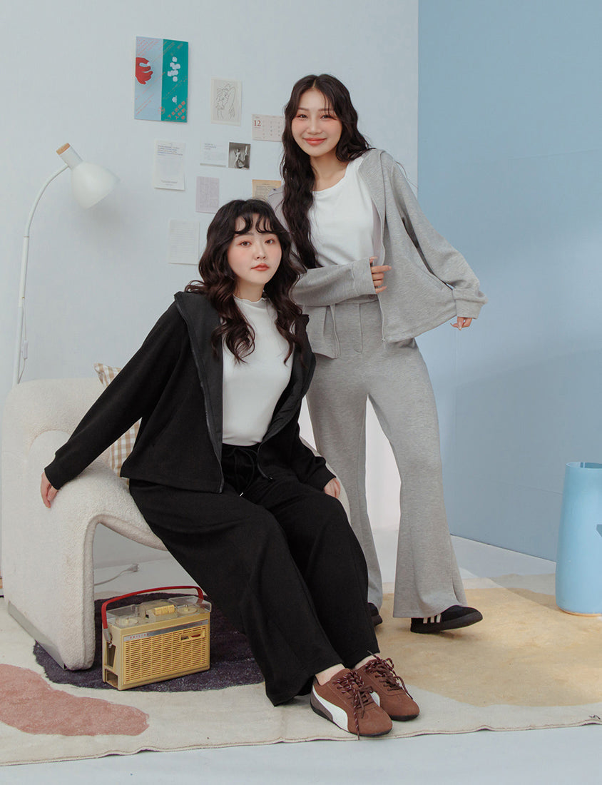 QQ Yogurt Touch Cotton Slimming Curved-Leg Plus Size Pants
