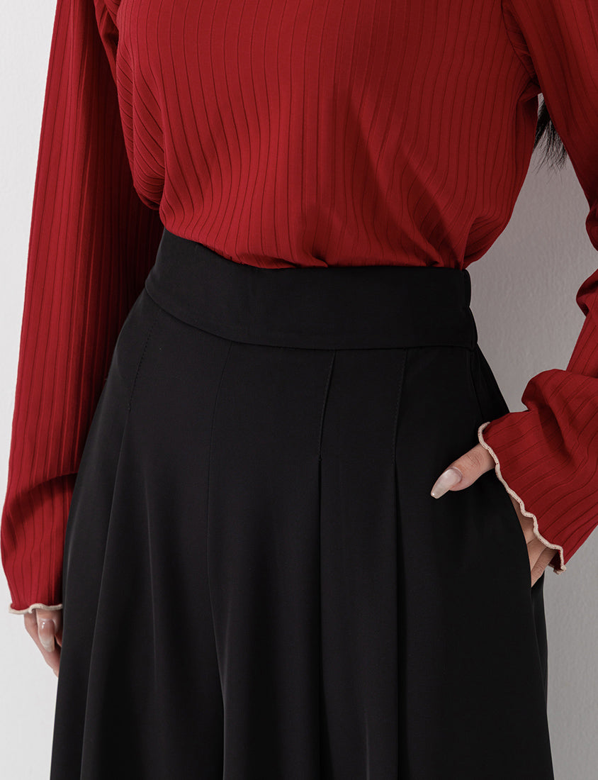 Instant Cooling Chiffon Pleated Plus Size Wide Leg Pants