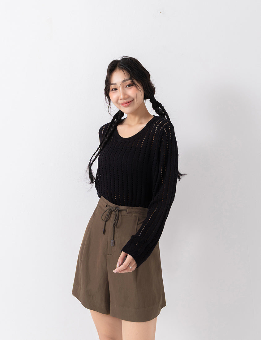 Boyish Style Drawstring Plus Size Shorts