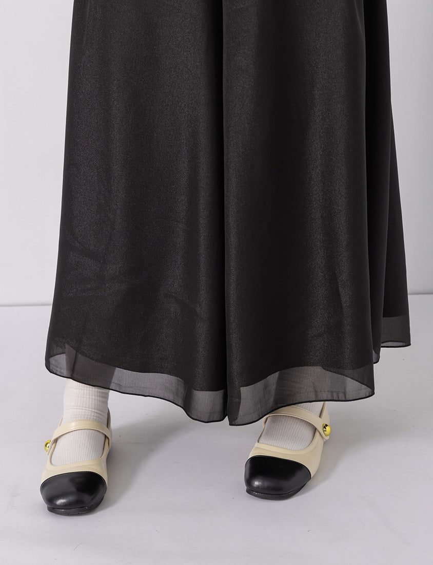 Wide Waistband Ethereal Sheer Plus Size Wide Leg Pants
