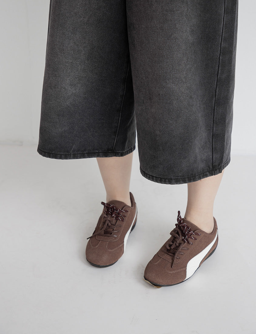 Korean Style Vintage Washed Plus Size Cropped Jeans