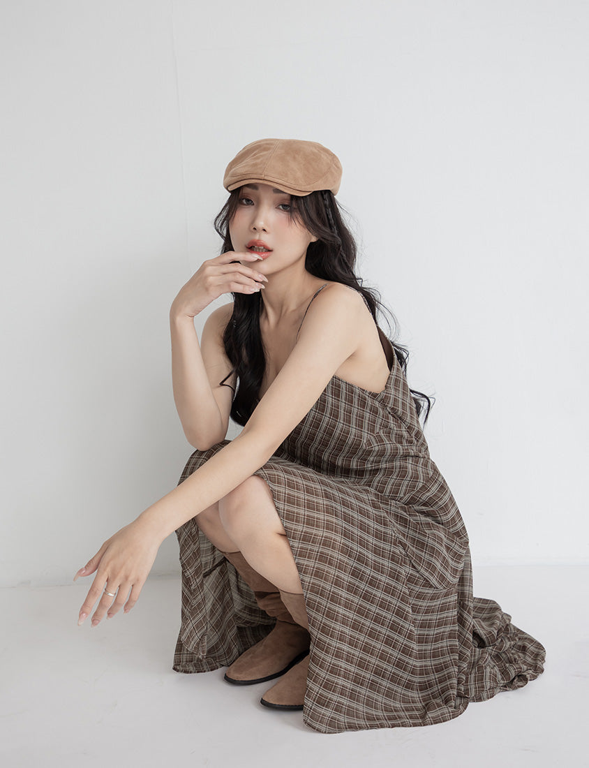 MUA! Asymmetrical Hem Plaid Plus Size Cami Dress