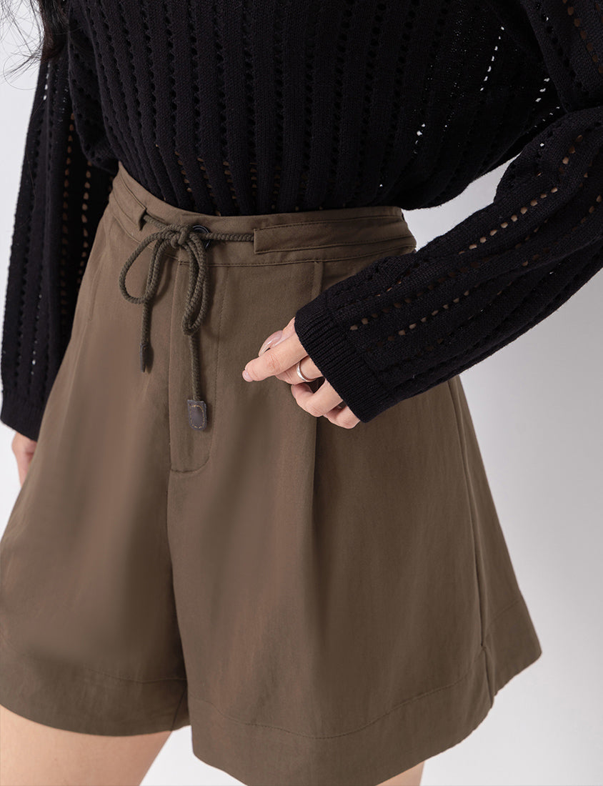 Boyish Style Drawstring Plus Size Shorts