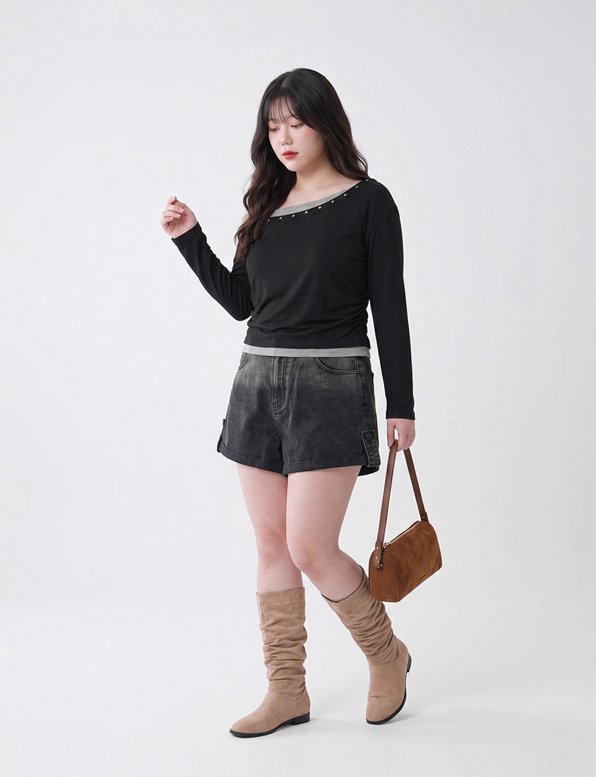 MUA! Sweet & Cool Asymmetrical One-Shoulder Plus Size Top