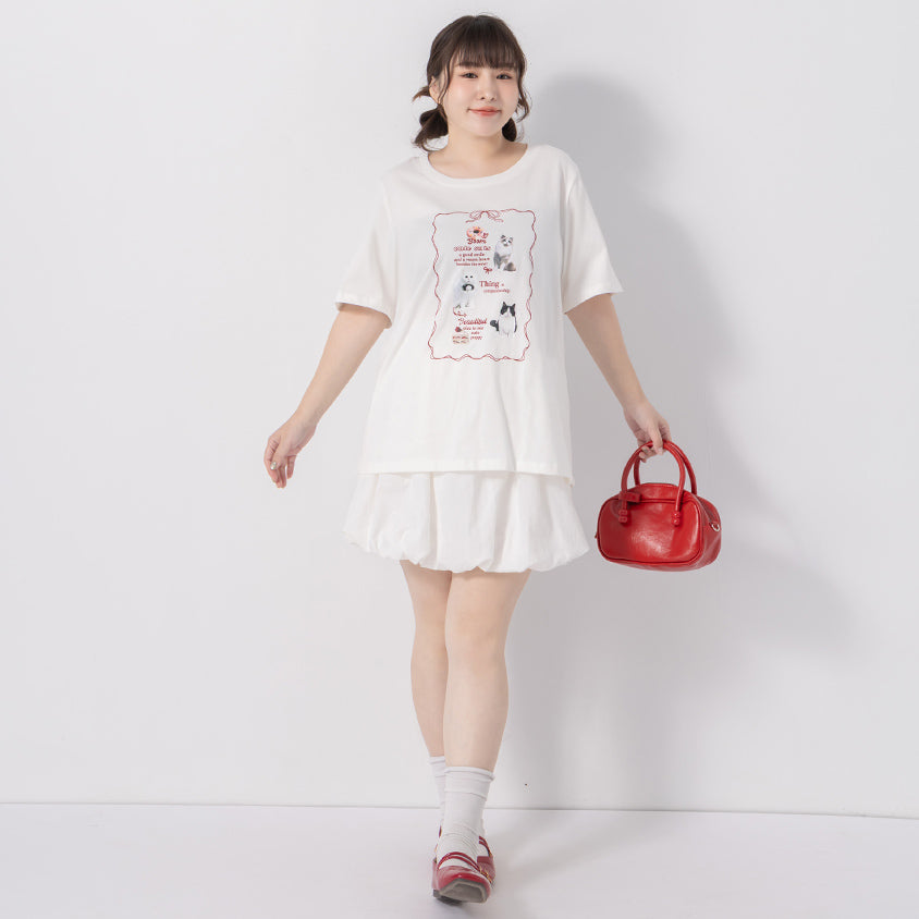 Cute Cat Print Oversized Plus Size Tee