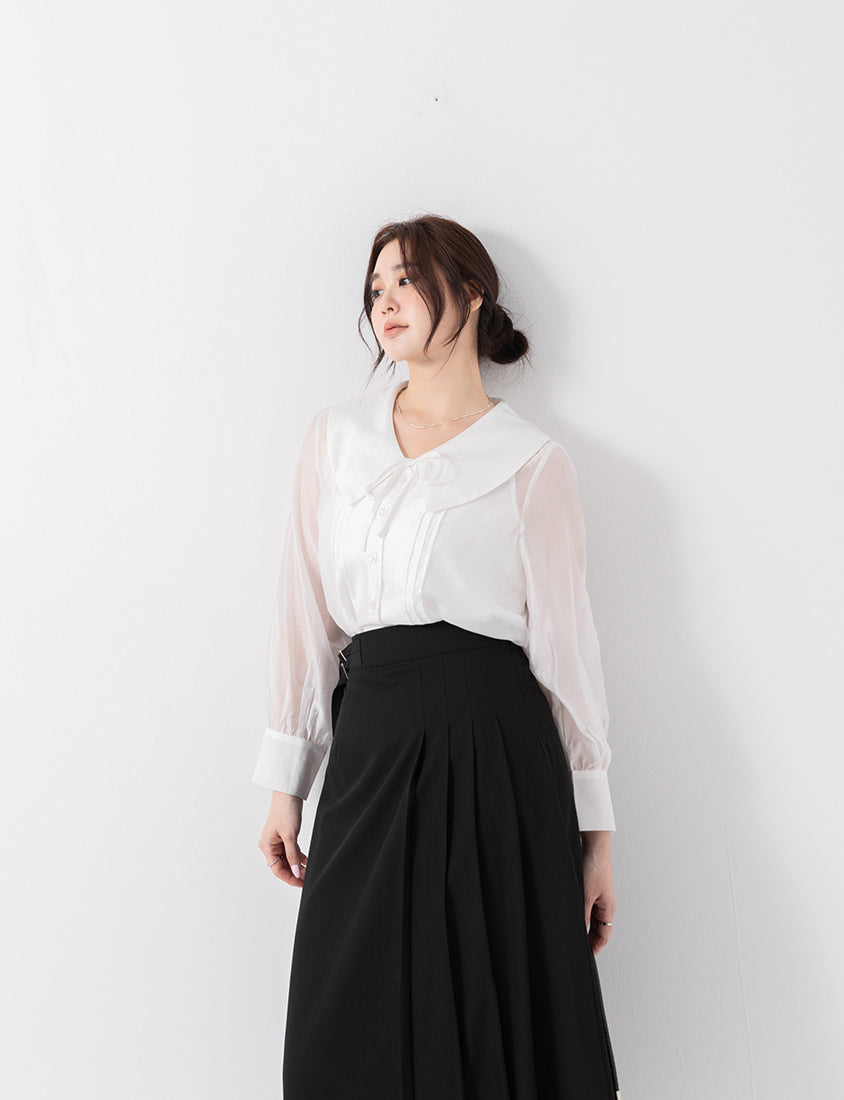 MISS. Tailored Pleated Suit Plus Size Maxi Skirt