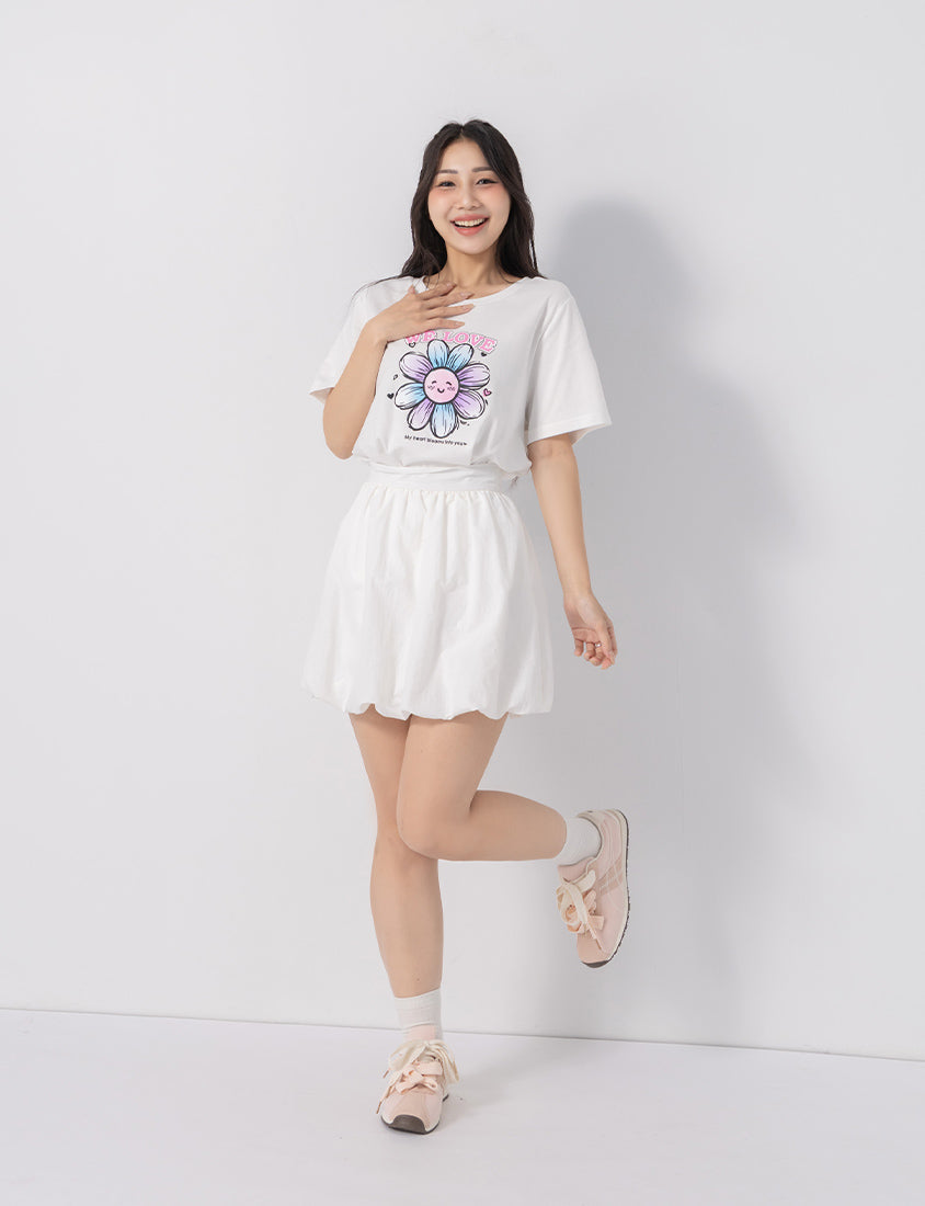 3D Gradient Floral Print Plus Size Tee
