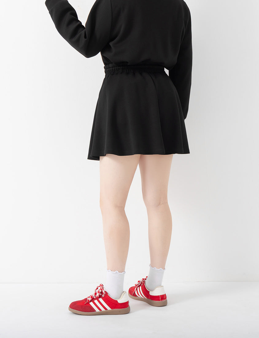 QQ Yogurt Touch Cotton Comfy A-Line Plus Size Mini Skirt