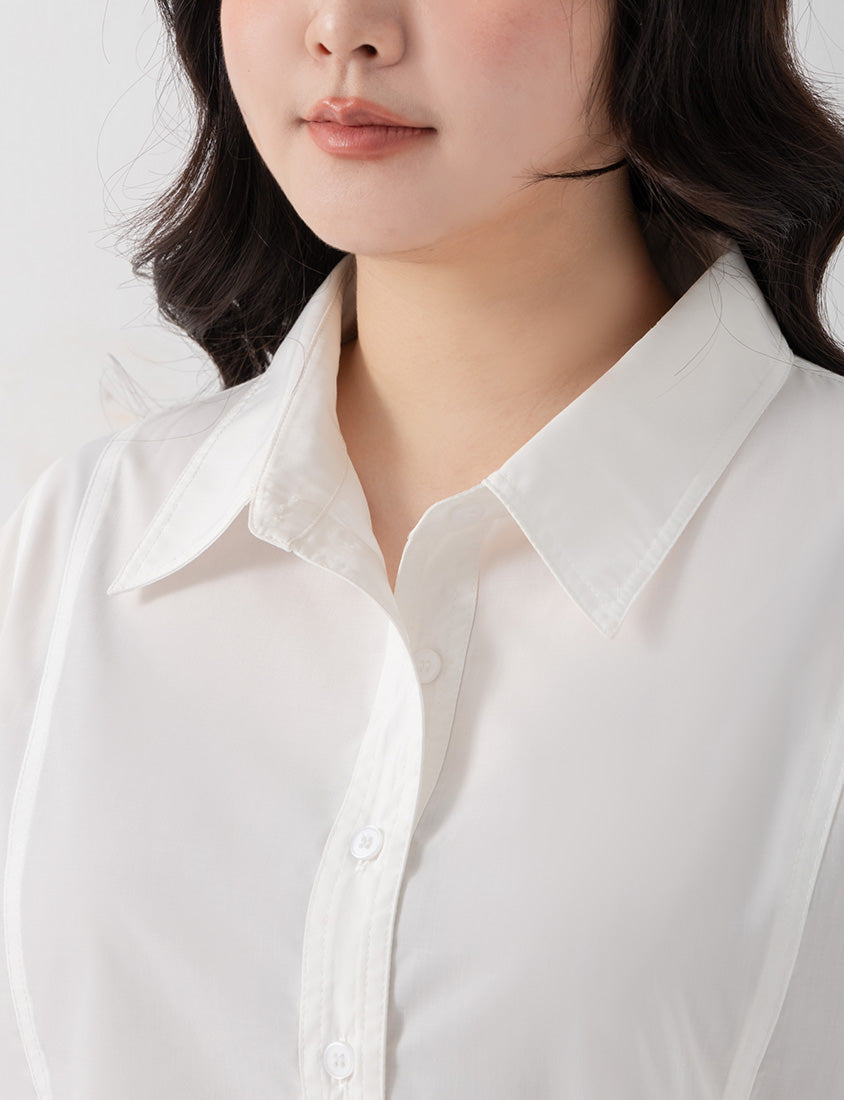 Apple-Shaped Friendly! Perfect Fit Seamed Versatile Plus Size Shirt