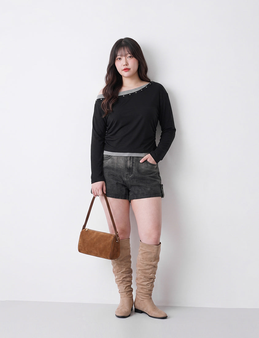 MUA! Sweet & Cool Asymmetrical One-Shoulder Plus Size Top