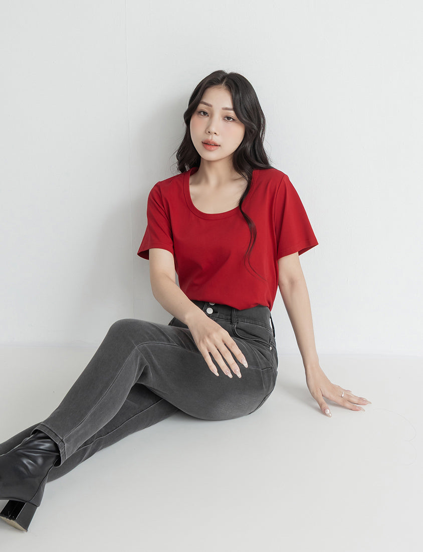 Upgraded 2.0! U-Neck Plus Size Slim Tee