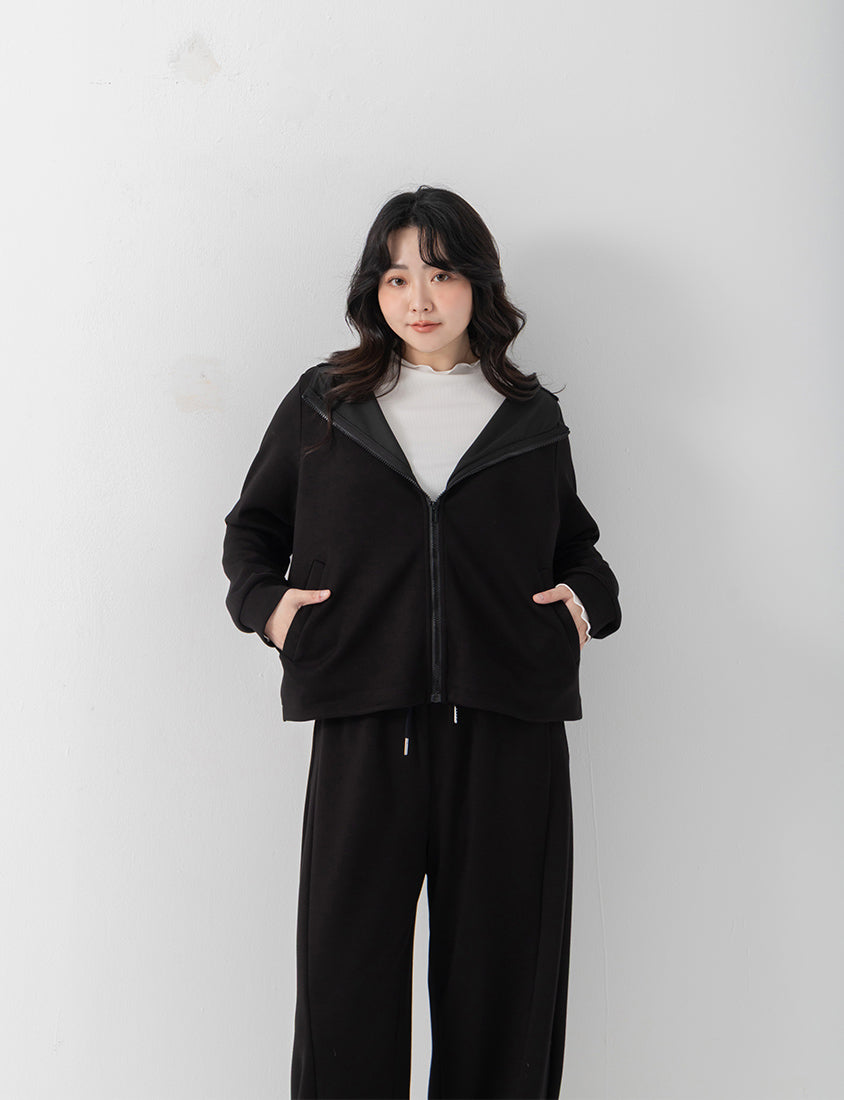 QQ Yogurt Touch Cotton Relaxed Fit Hoodie Plus Size Jacket
