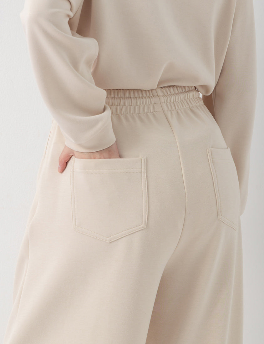 QQ Yogurt Touch Cotton Slimming Curved-Leg Plus Size Pants