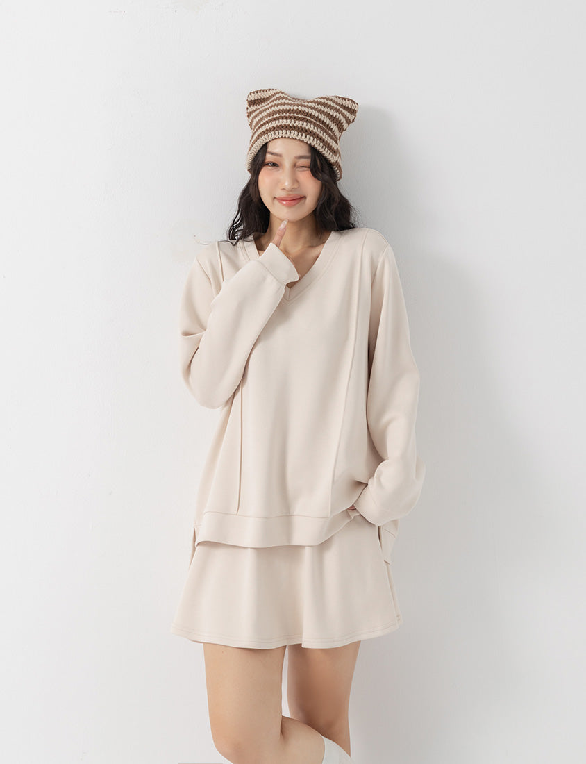 Pear-Shaped Friendly! Perfect Fit Seamed Yogurt Touch Plus Size Sweater