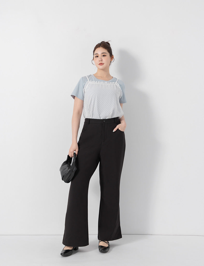 Perfect Proportion Slim Fit Plus Size Flared Trousers (Regular)