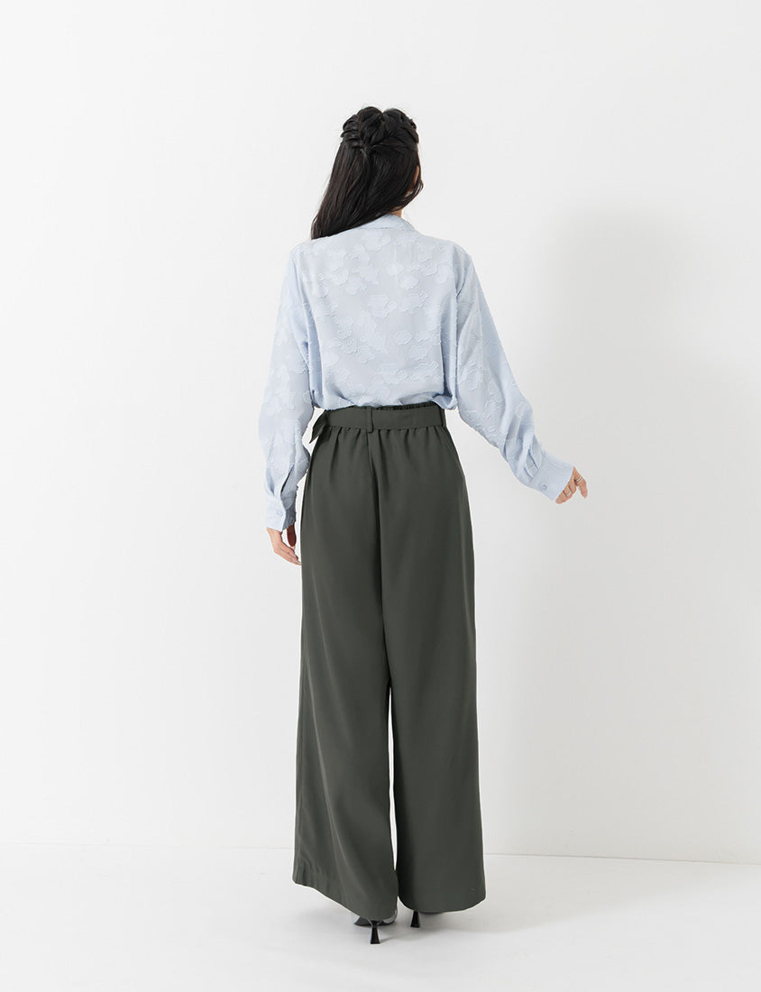 MISS. Tailored Wrinkle-Resistant Plus Size Wide Leg Pants (With Belt)