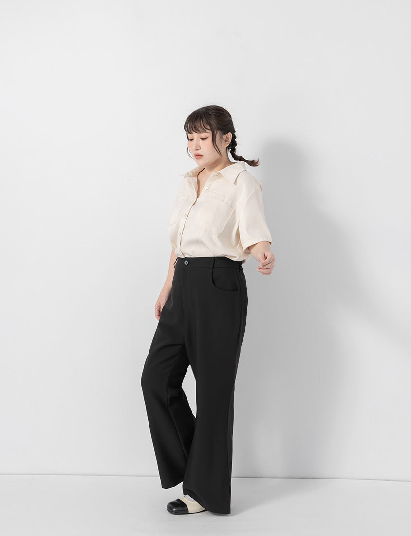 Perfect Proportion Slim Fit Plus Size Flared Trousers (Short)