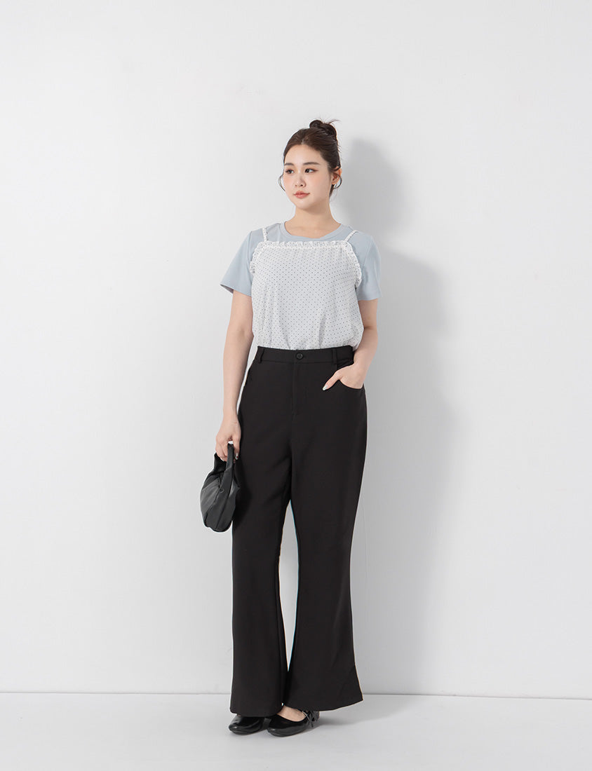 Perfect Proportion Slim Fit Plus Size Flared Trousers (Regular)