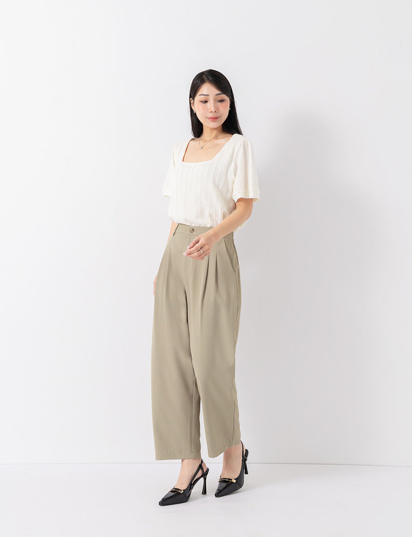 MISS. Slim Fit Square Neck Cable Knit Short Sleeve Plus Size Top