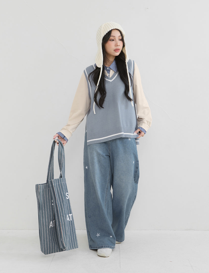 Heart Logo Faux Two Piece Plus Size Sweatshirt