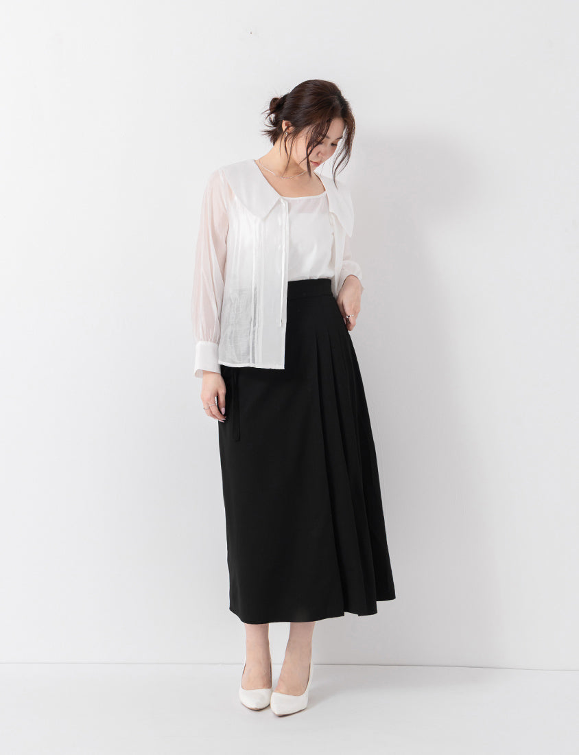 MISS. Tailored Pleated Suit Plus Size Maxi Skirt