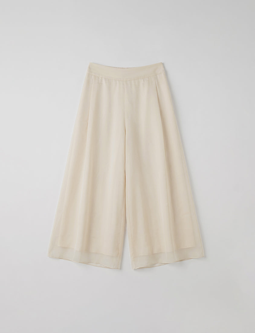 Wide Waistband Ethereal Sheer Plus Size Wide Leg Pants
