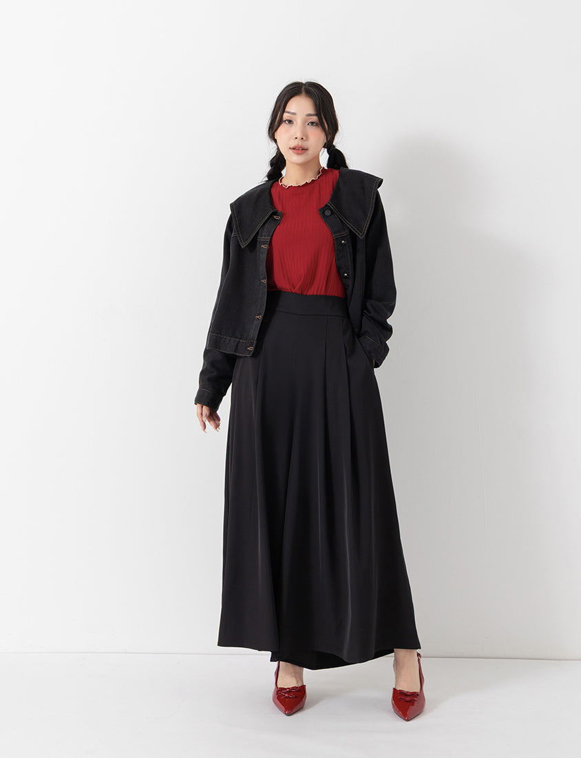 Instant Cooling Chiffon Pleated Plus Size Wide Leg Pants