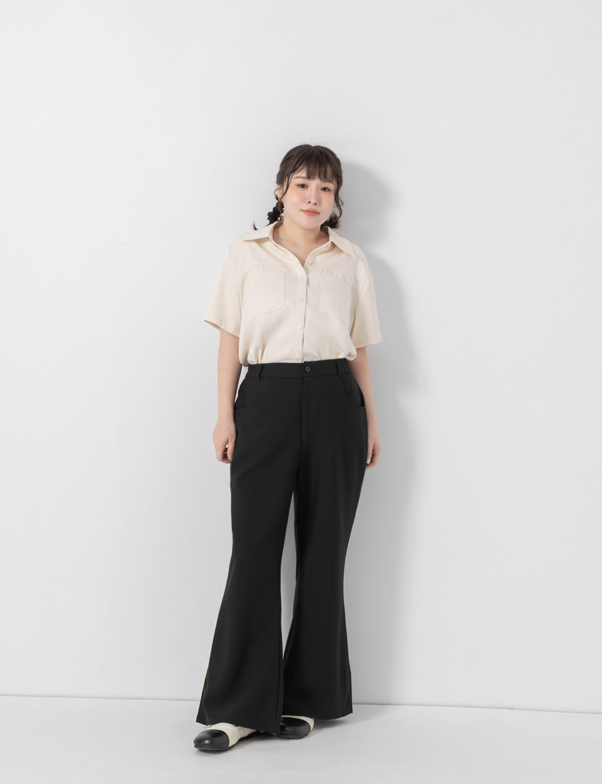 Perfect Proportion Slim Fit Plus Size Flared Trousers (Short)