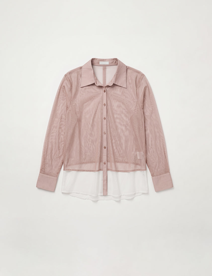 MISS. Japanese-Inspired Ethereal Sheer Layered Plus Size Shirt