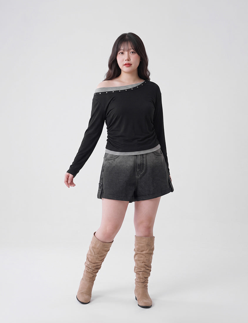 MUA! Sweet & Cool Asymmetrical One-Shoulder Plus Size Top