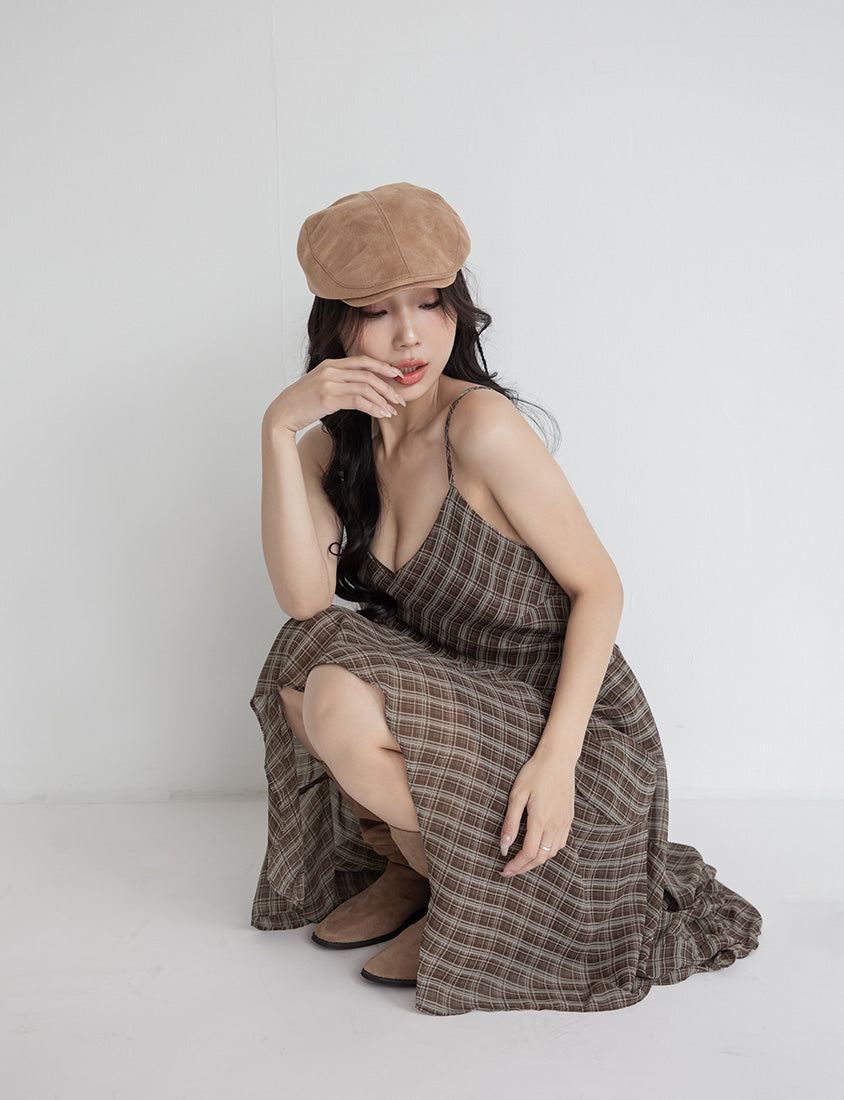 MUA! Asymmetrical Hem Plaid Plus Size Cami Dress