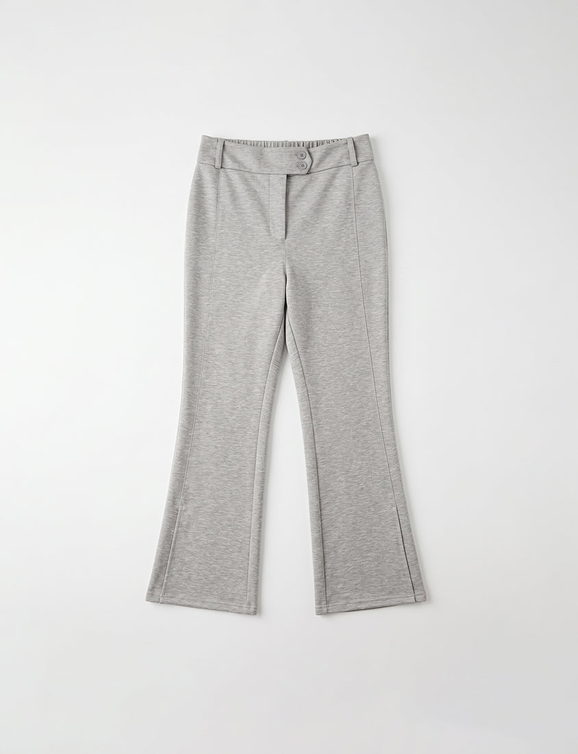QQ Yogurt Touch Cotton Asymmetric Double-Button Plus Size Flare Pants