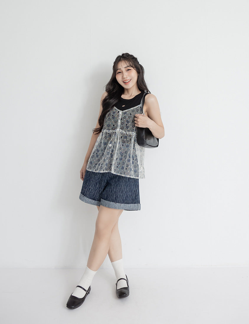 Pop Art Floral Adjustable Plus Size Layering Vest