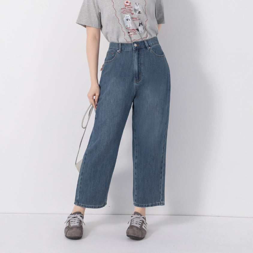 Standard Perfect Fit Slim Straight Cropped Plus Size Jeans