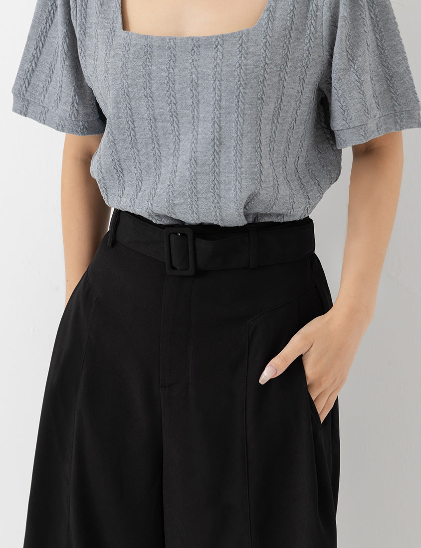 MISS. Tailored Wrinkle-Resistant Plus Size Wide Leg Pants (With Belt)