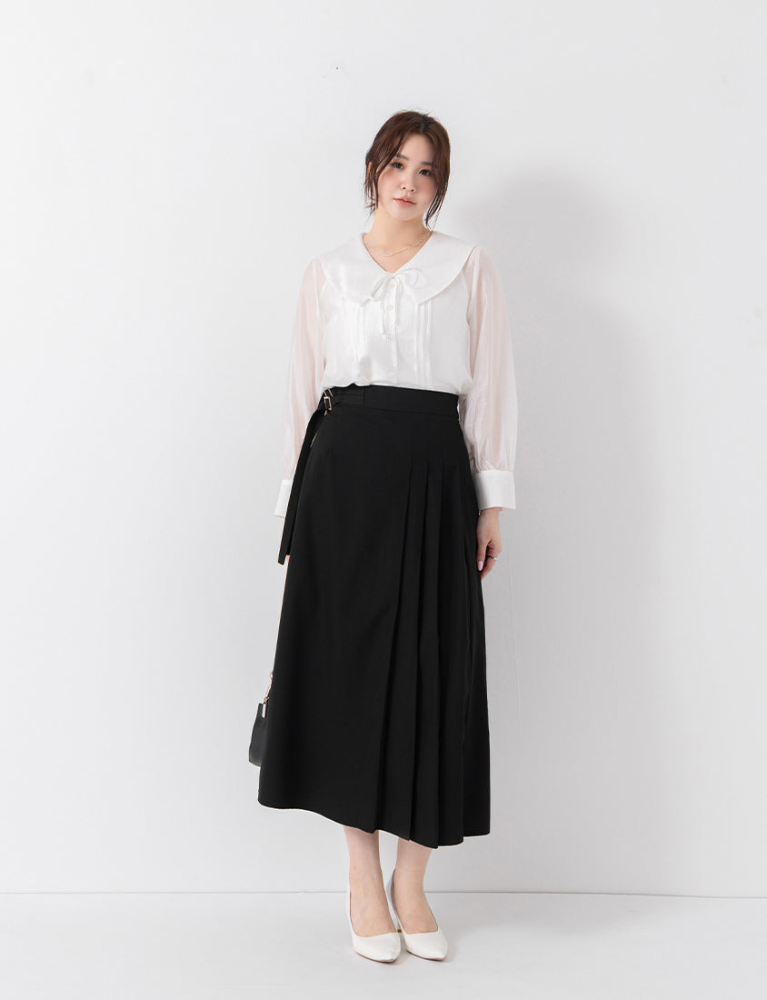 MISS. Tailored Pleated Suit Plus Size Maxi Skirt