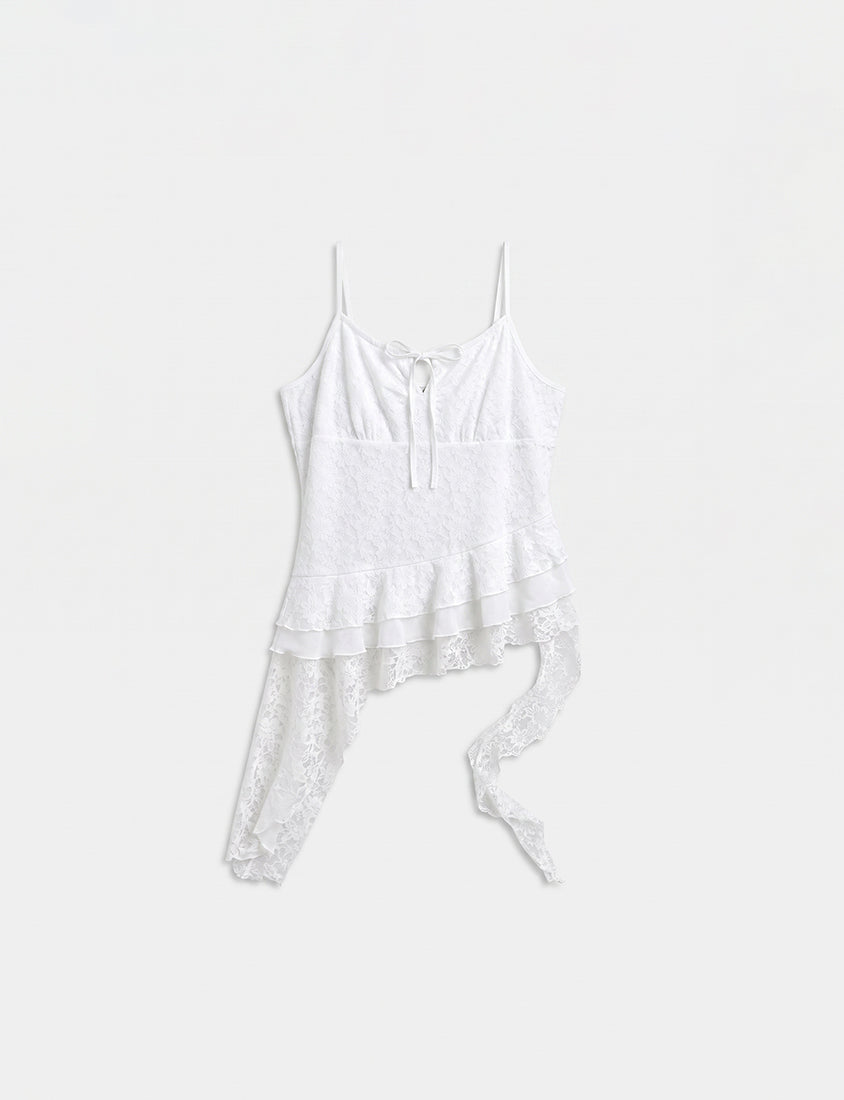 MUA! Sweet Lace Asymmetrical Hem Plus Size Cami Top