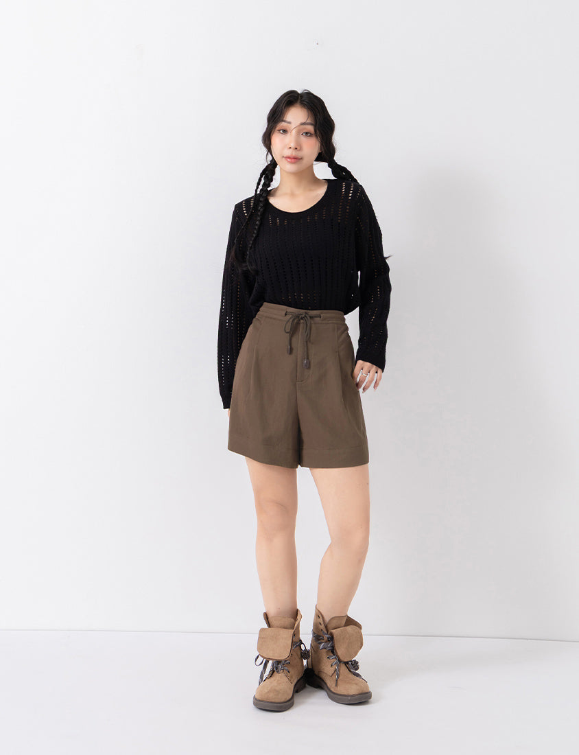 Boyish Style Drawstring Plus Size Shorts