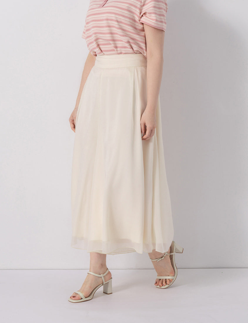 Wide Waistband Ethereal Sheer Plus Size Wide Leg Pants