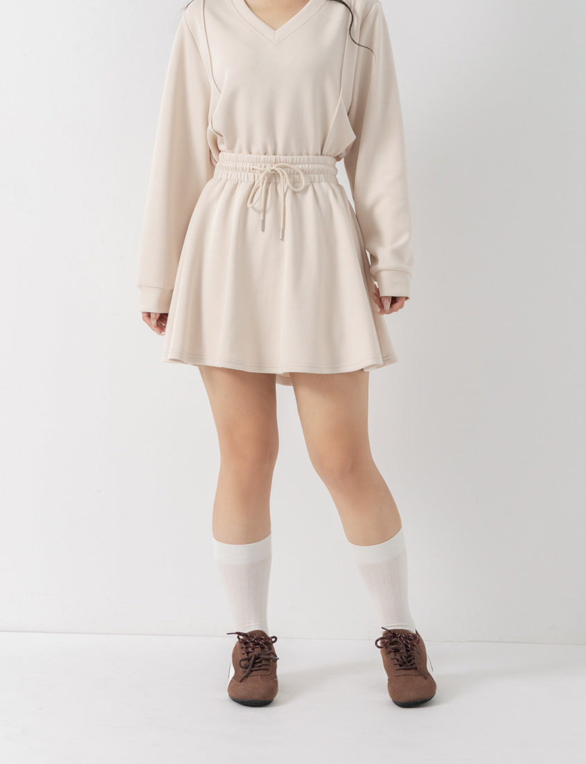 QQ Yogurt Touch Cotton Comfy A-Line Plus Size Mini Skirt