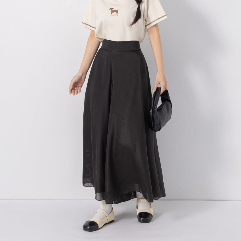 Wide Waistband Ethereal Sheer Plus Size Wide Leg Pants
