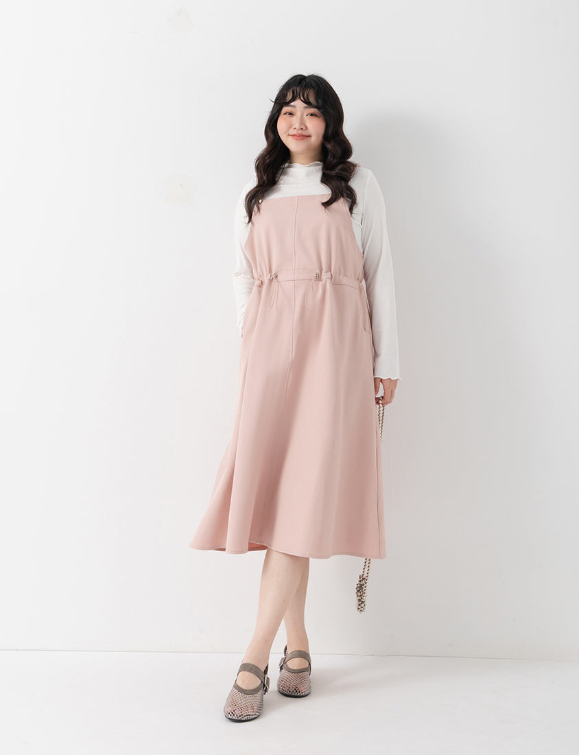 Adjustable Heart Button Strap Plus Size Maxi Dress