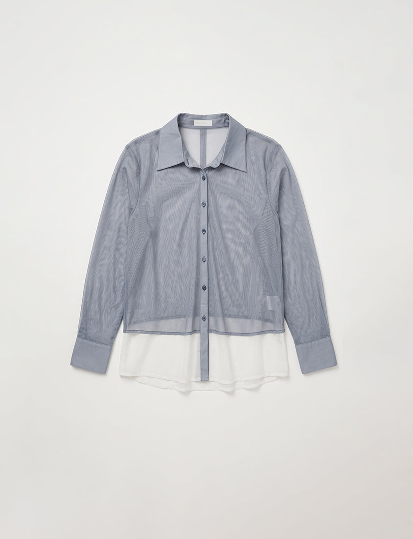 MISS. Japanese-Inspired Ethereal Sheer Layered Plus Size Shirt
